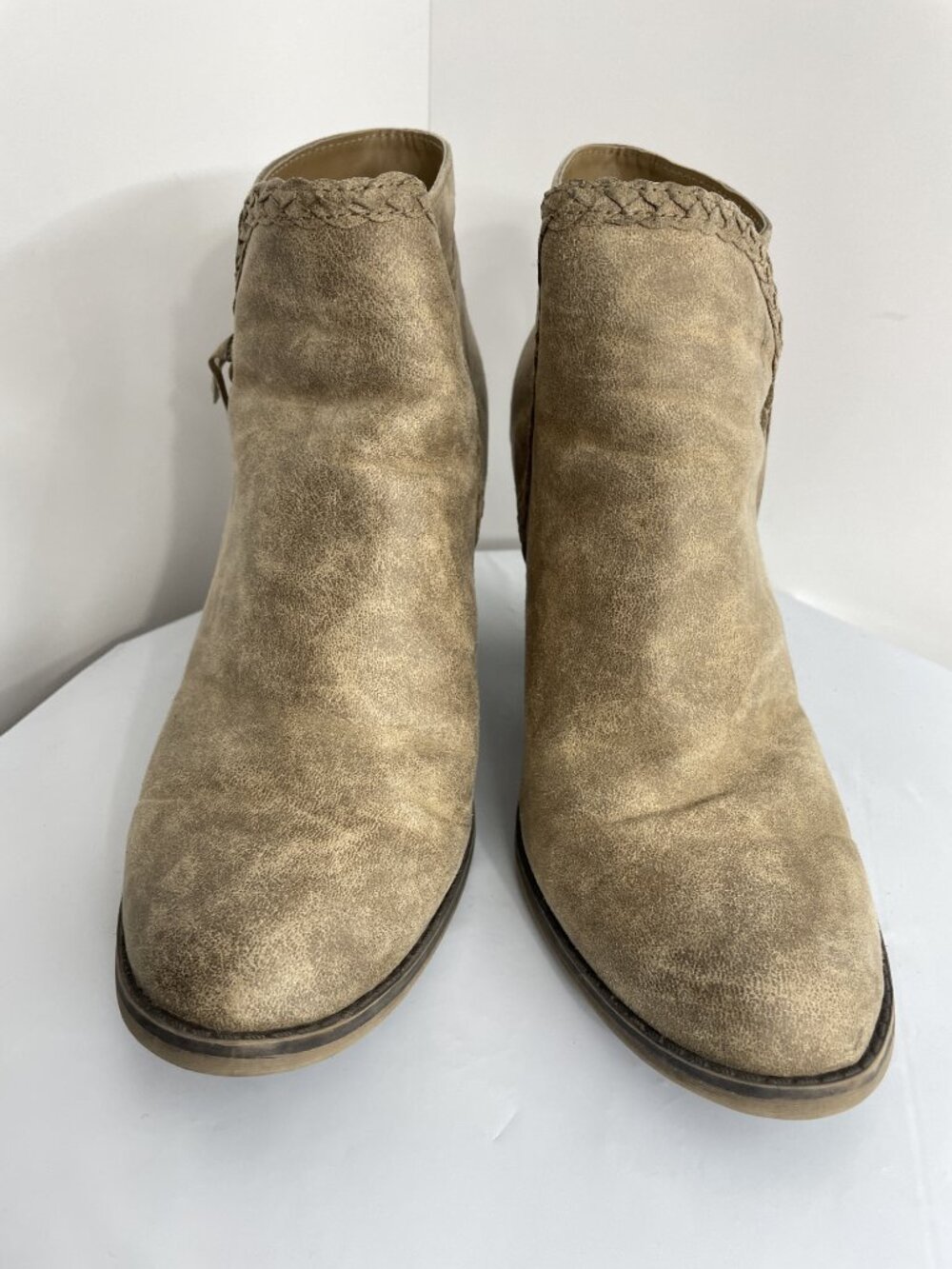 Maurices Faux Leather Brown Western High Heel Cowgirl Ankle Boots Women's 10 - Picture 4 of 12